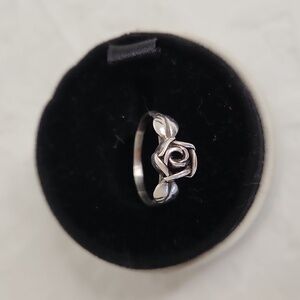 80s Sterling Silver Rose Ring